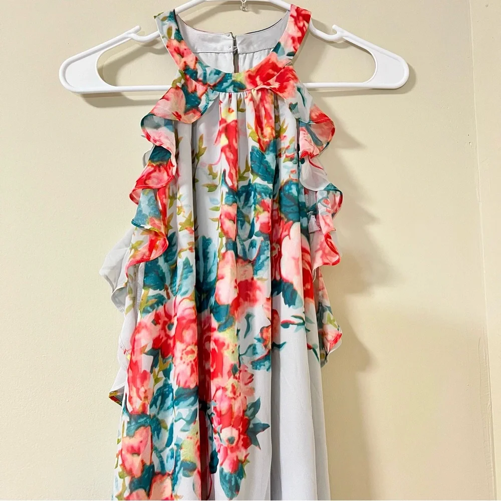 PL Gianni bini cold shoulder Floral maxi dress Size XS (Sleeves Altered) - Picture 3 of 14
